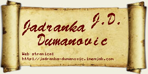 Jadranka Dumanović vizit kartica